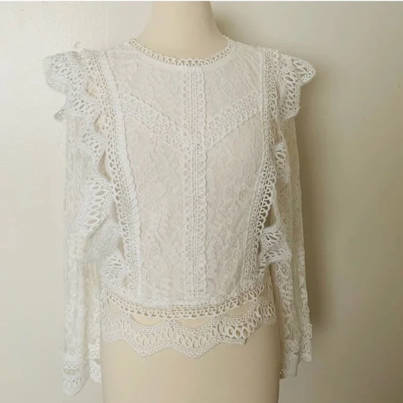 Last 1 L! 5 Star Rated New Bohemian Crochet Top with Back Zipper - Picture 13 of 15